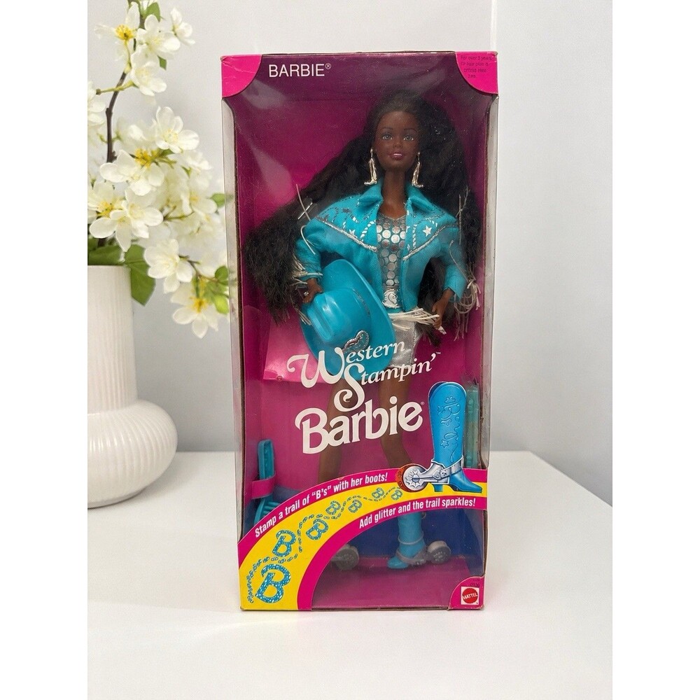 Vintage 1993 Mattel Western Stampin’ Barbie- African American #10539 NRFB